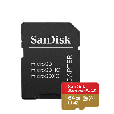 SanDisk extreme micro SDXC 64GB V30 + adattatore